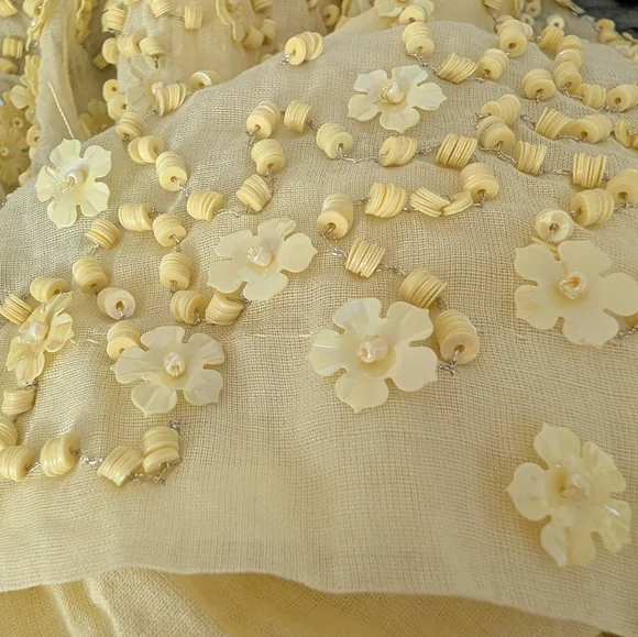 French Connection Beaded Yellow Cocktail Dress Size 2 - Picture 13 of 13